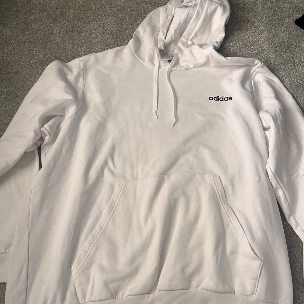 2XL Adidas Men's White Hoodie Sweater